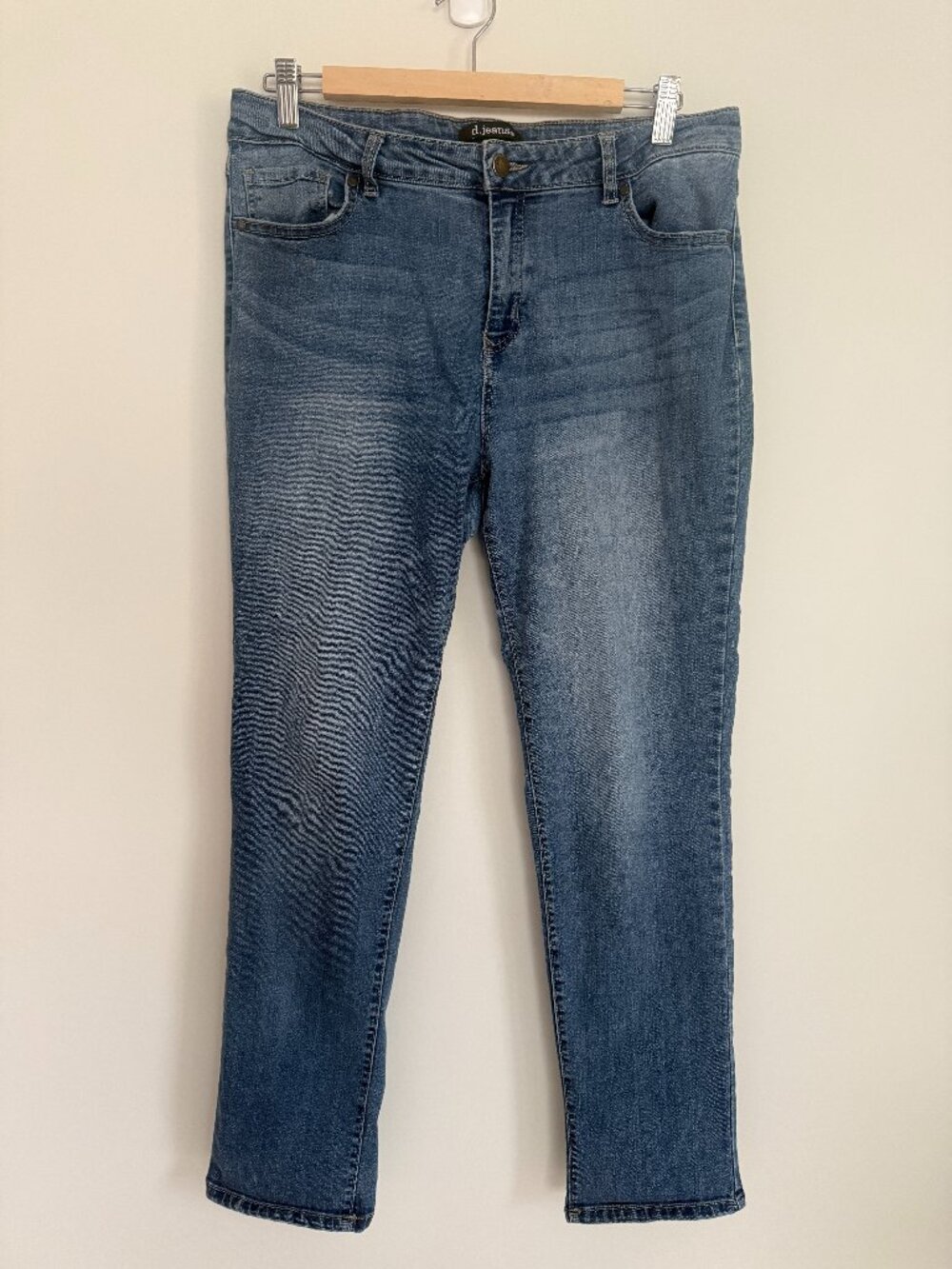 d/Jeans Women Blue Denim Stretch Straight Leg Jeans Size 14